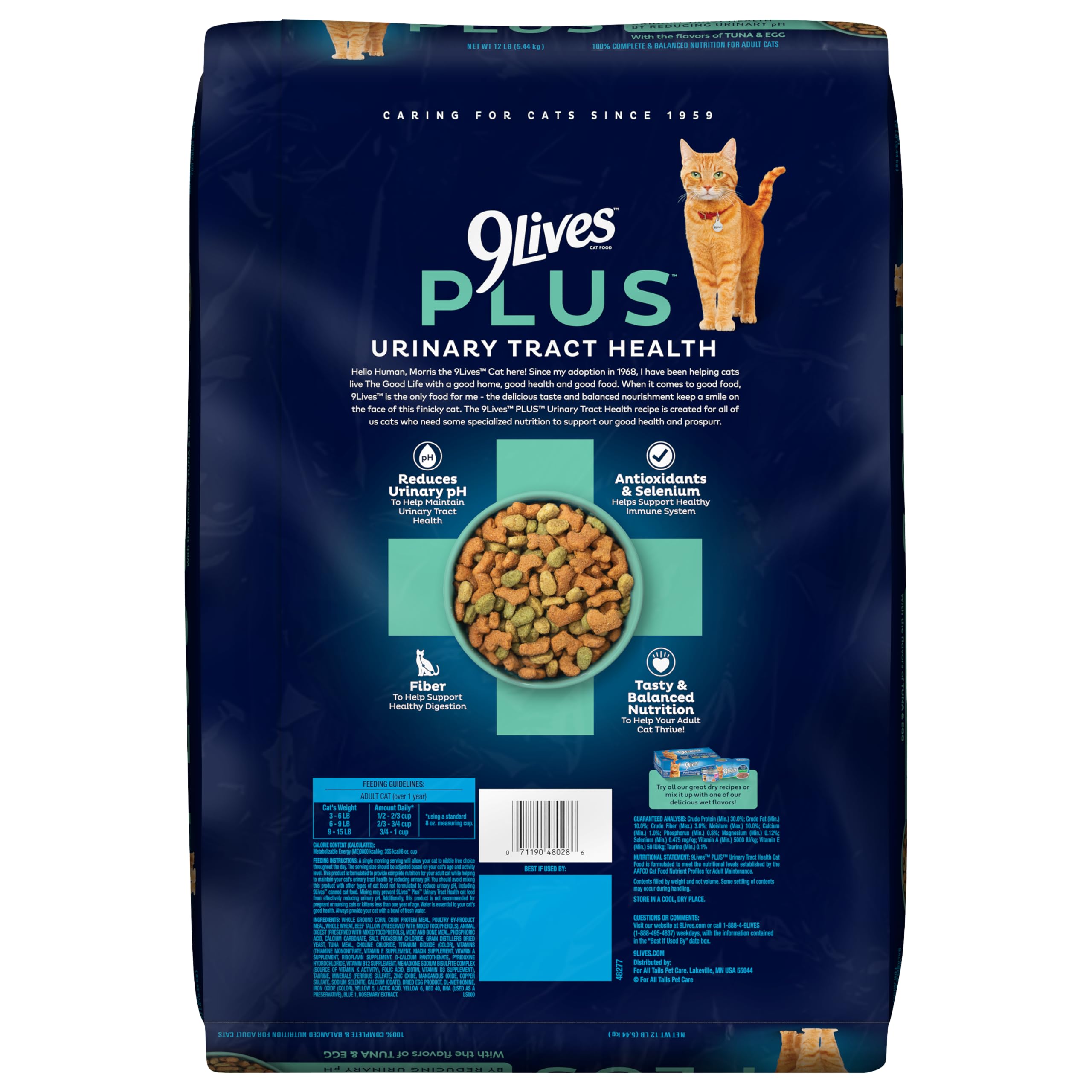 9Lives Plus croquetas sabrosas con textura atractiva para el día a día.