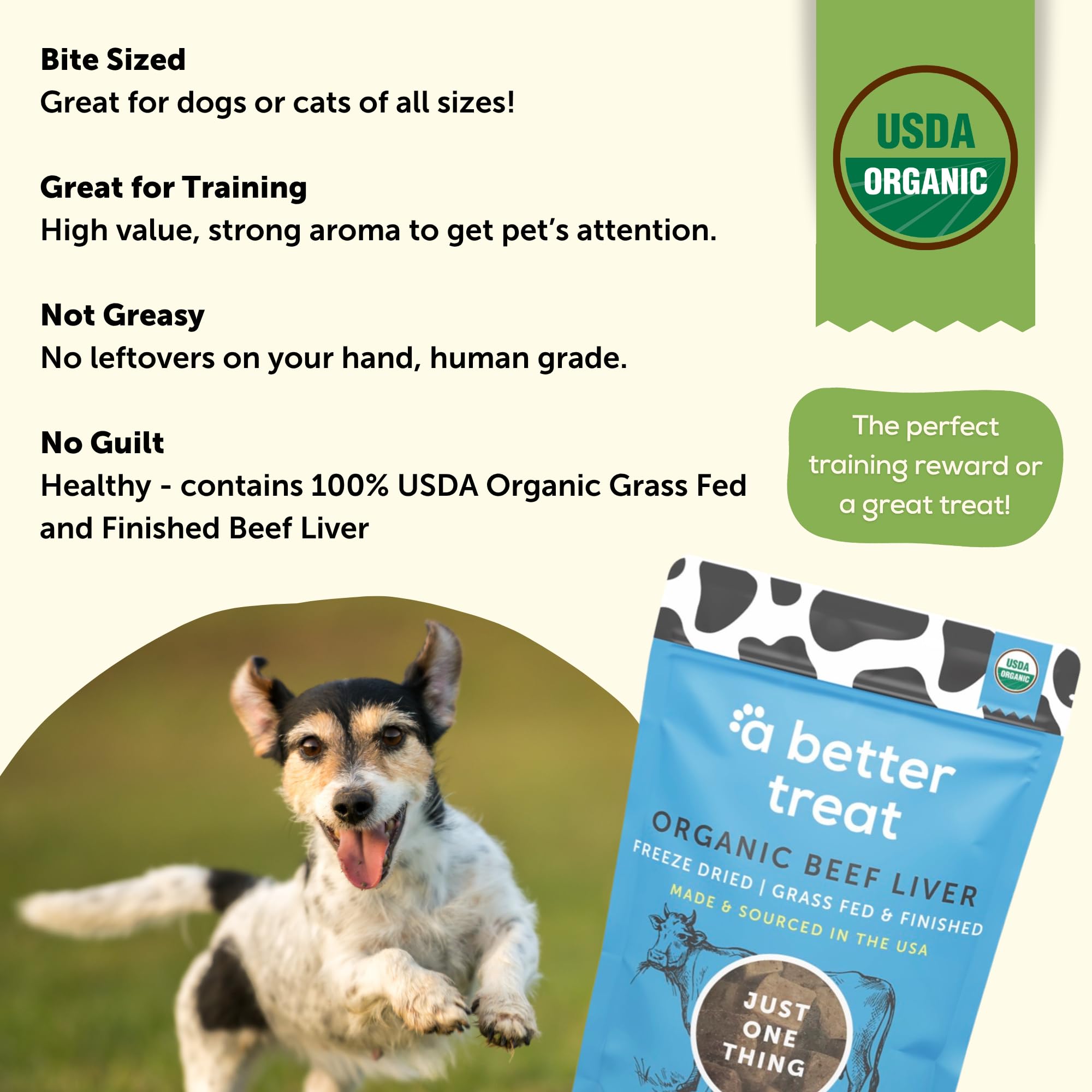 A Better Treat hígado de res orgánico, ideal para perros y gatos