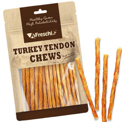 A Freschi srl tendones de pavo para perros, recompensa proteica de alta calidad.