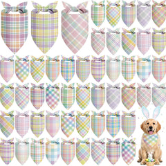 Abbylike bandanas Pascua para perro con cuadros pastel, ideal para fotos.