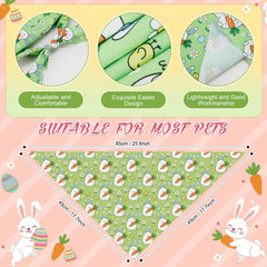 Abbylike bandanas de Pascua para perros con zanahorias, look temático para paseos y retratos.
