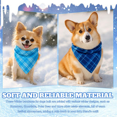 Bandanas Abbylike para perros con diseño invernal en azules para fotos festivas.