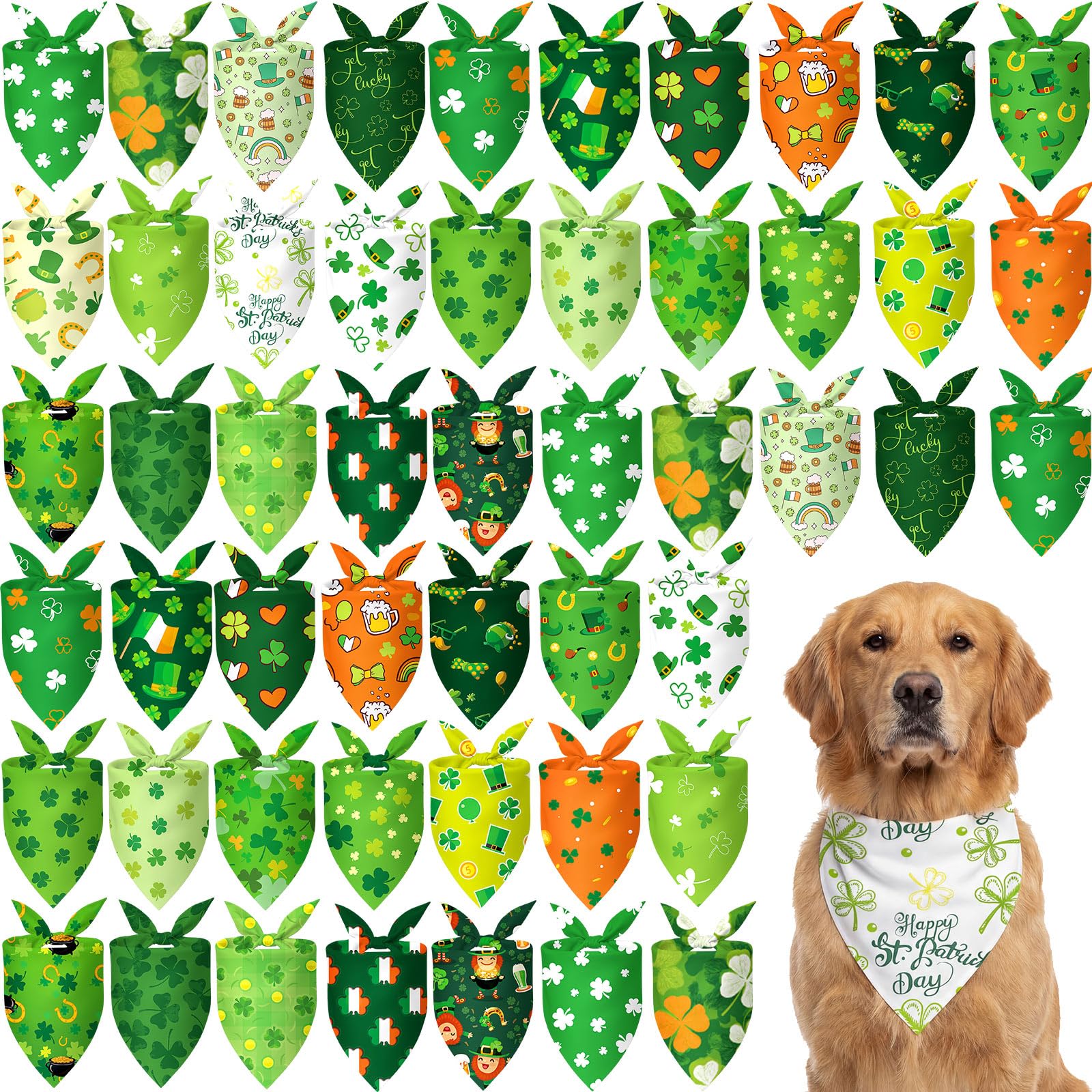 Abbylike bandanas para perros Día de San Patricio, accesorio festivo para tu mascota.