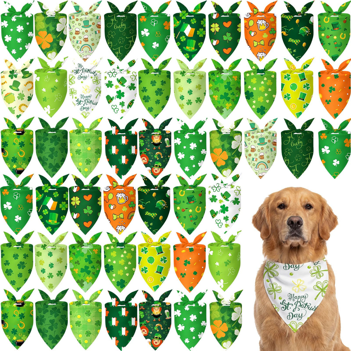 Abbylike bandanas para perros Día de San Patricio, accesorio festivo para tu mascota.