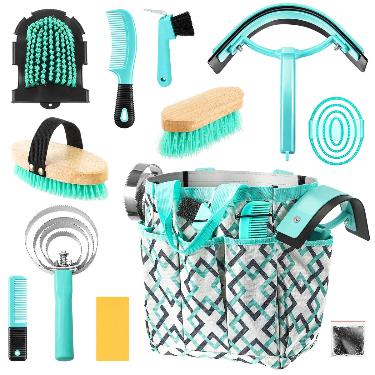Abbylike kit de cuidado equino con bolsa organizadora para transporte cómodo y ordenado