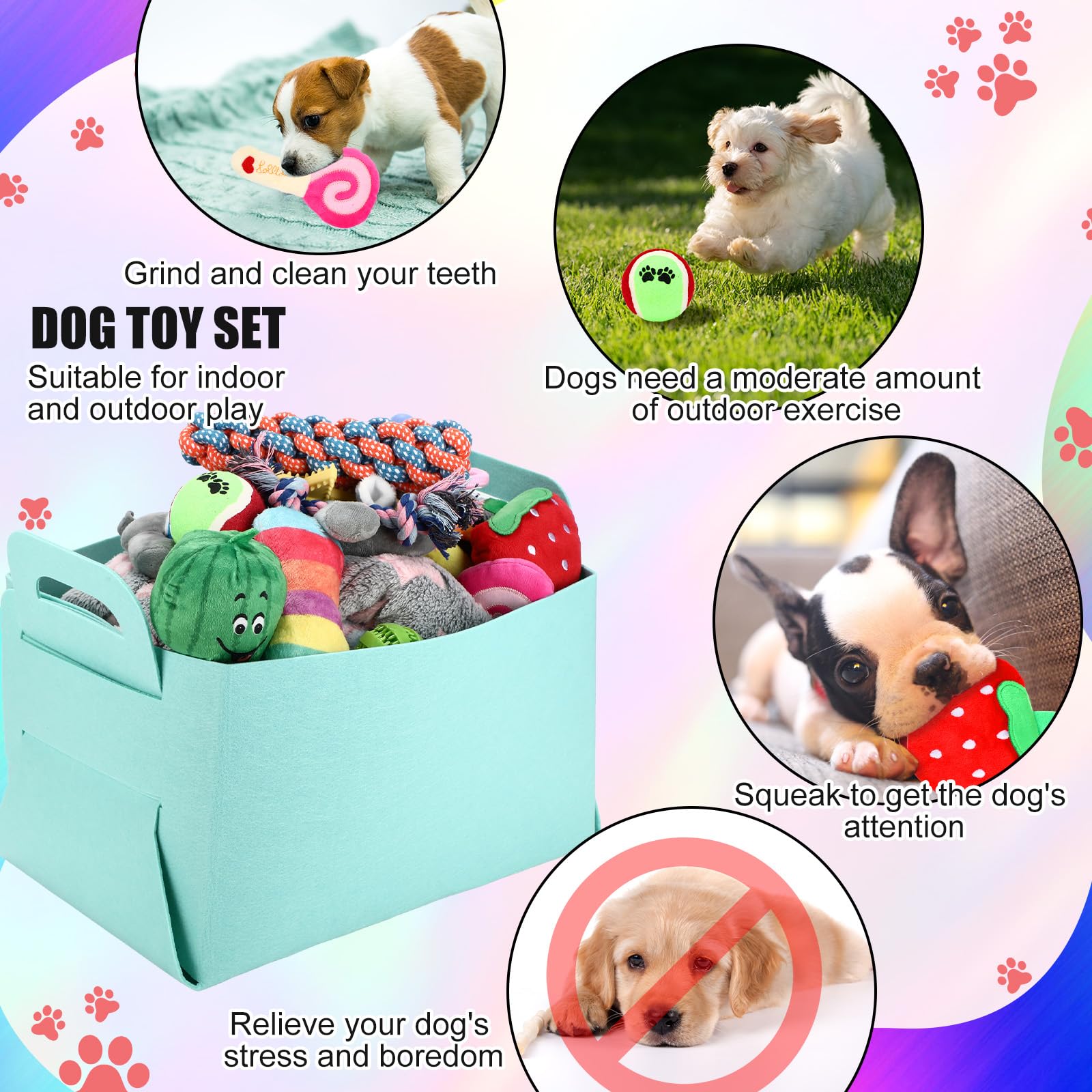 Abbylike kit inicio cachorros: cesta organizadora para ordenar accesorios.