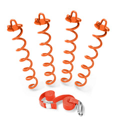 ABCCANOPY | ancla espiral de 10 pulgadas naranja para fijar columpios y tiendas al suelo