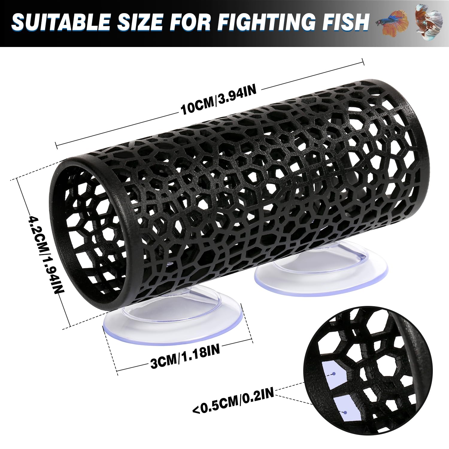 Abizoo Betta Tunel negro: limpieza fácil gracias a la resina resistente y color estable.