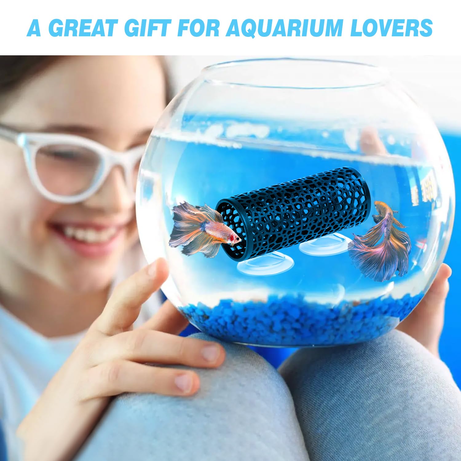 Abizoo Betta Tunel negro: refugio seguro para bettas y camarones pequeños.
