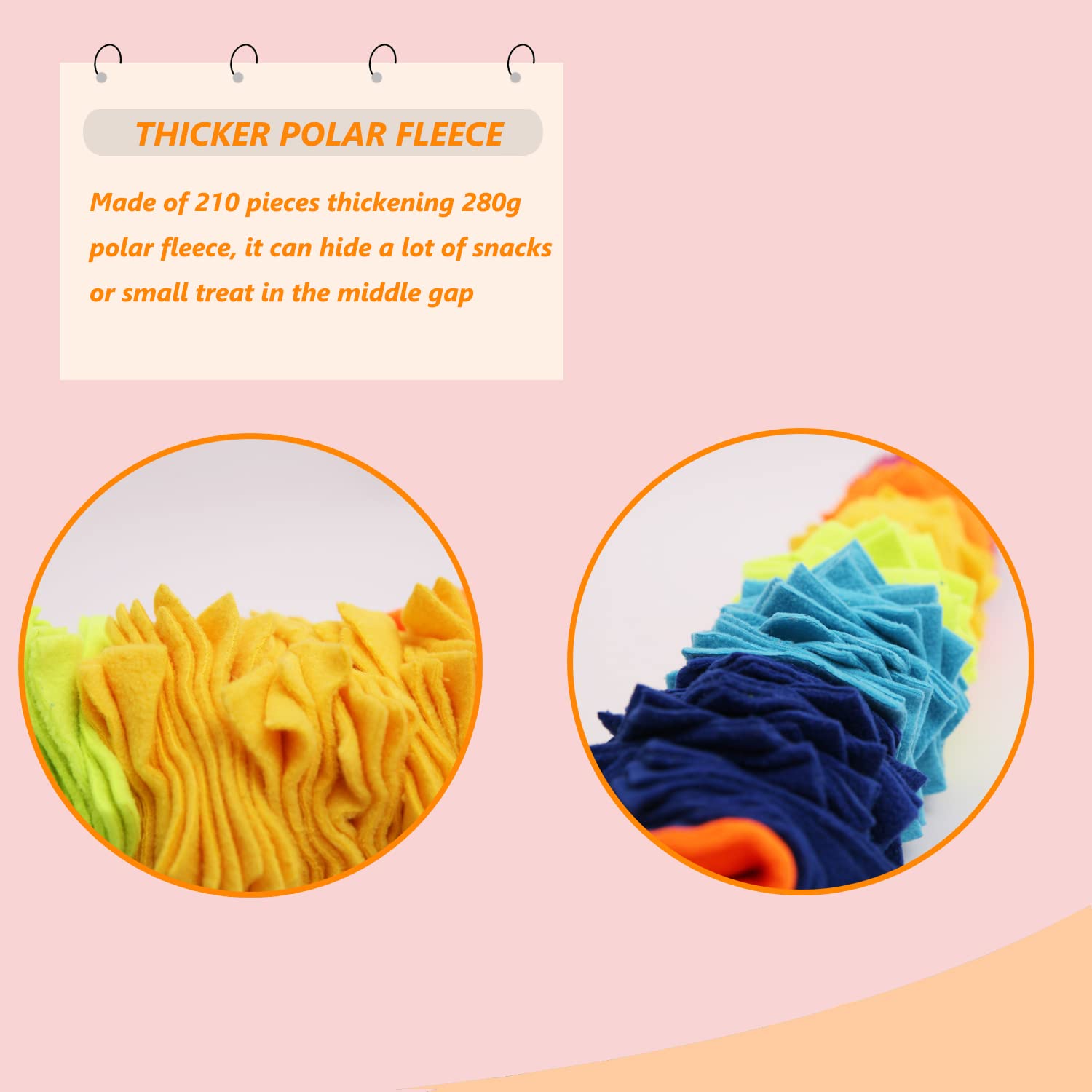 Ablechien Serpiente Snuffle Rainbow, polar fleece suave y seguro para perros