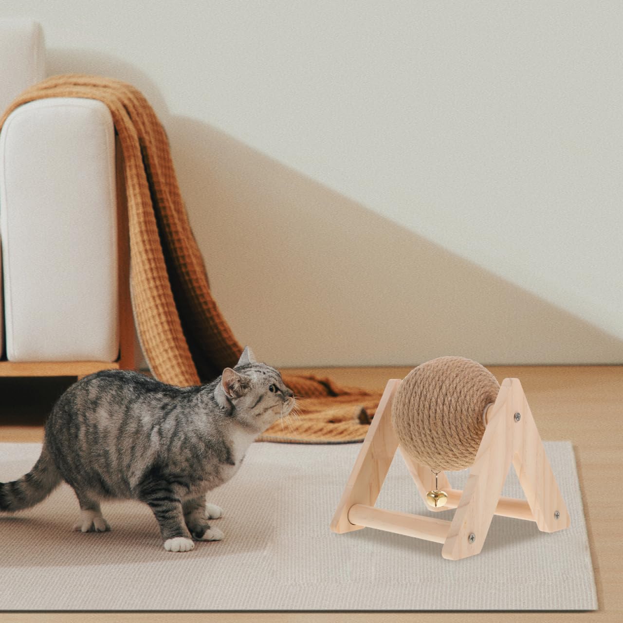 ABOOFAN Detalle en madera natural: material cómodo para el juego en interiores.