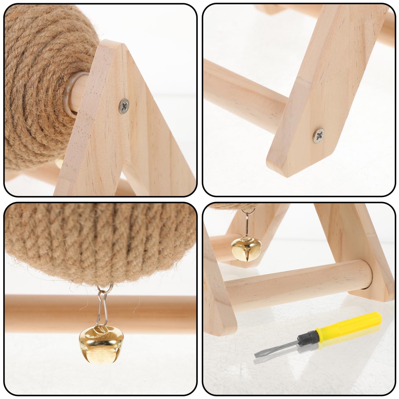 ABOOFAN Estructura triangular de sisal: segura y apta para gatos grandes.