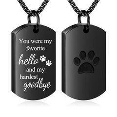 Abooxiu collar urna con huellita, vista frontal para recordar a tu mascota