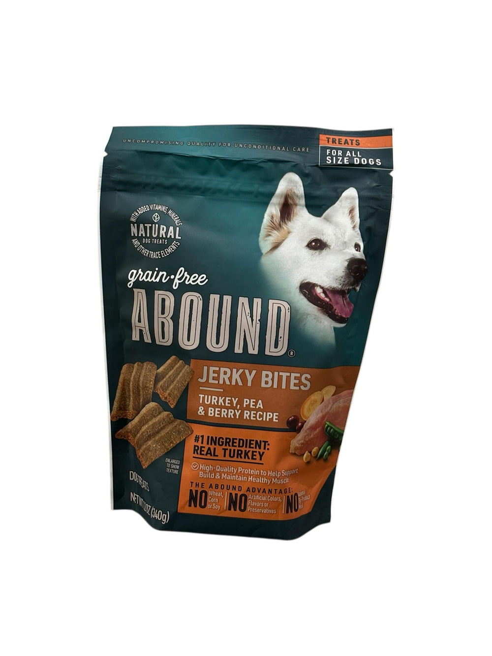 Abound bocaditos de pavo sin granos en bolsa, ideal para digestión suave