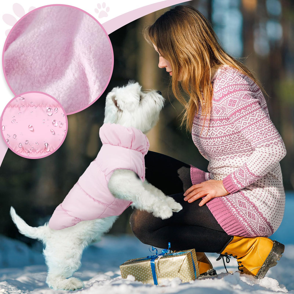 ABRRLO prenda impermeable y cortaviento, rosa, mantiene al perro seco.