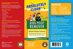 Absolutely Clean Amazing Bird Poop Remover, producto fabricado en EE. UU., resultados seguros y fiables