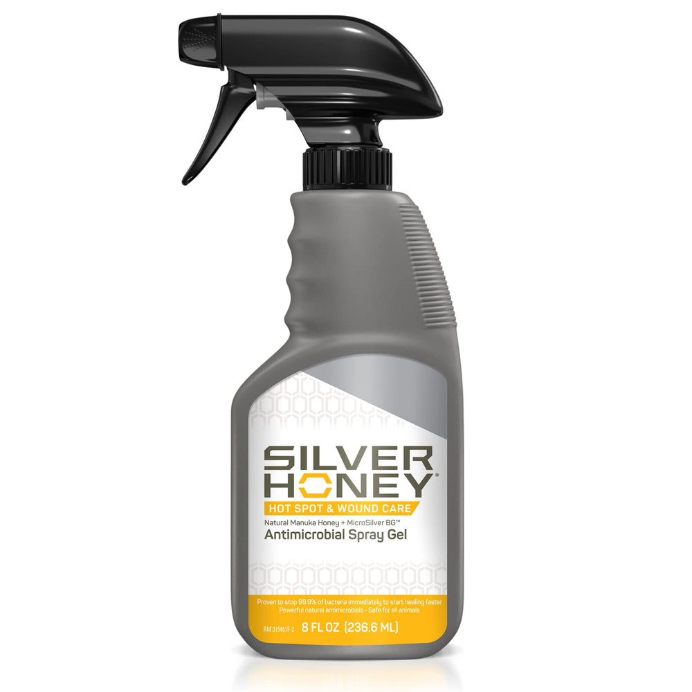 Absorbine Silver Honey, botella de 8 oz, facilita aplicación en heridas pequeñas.