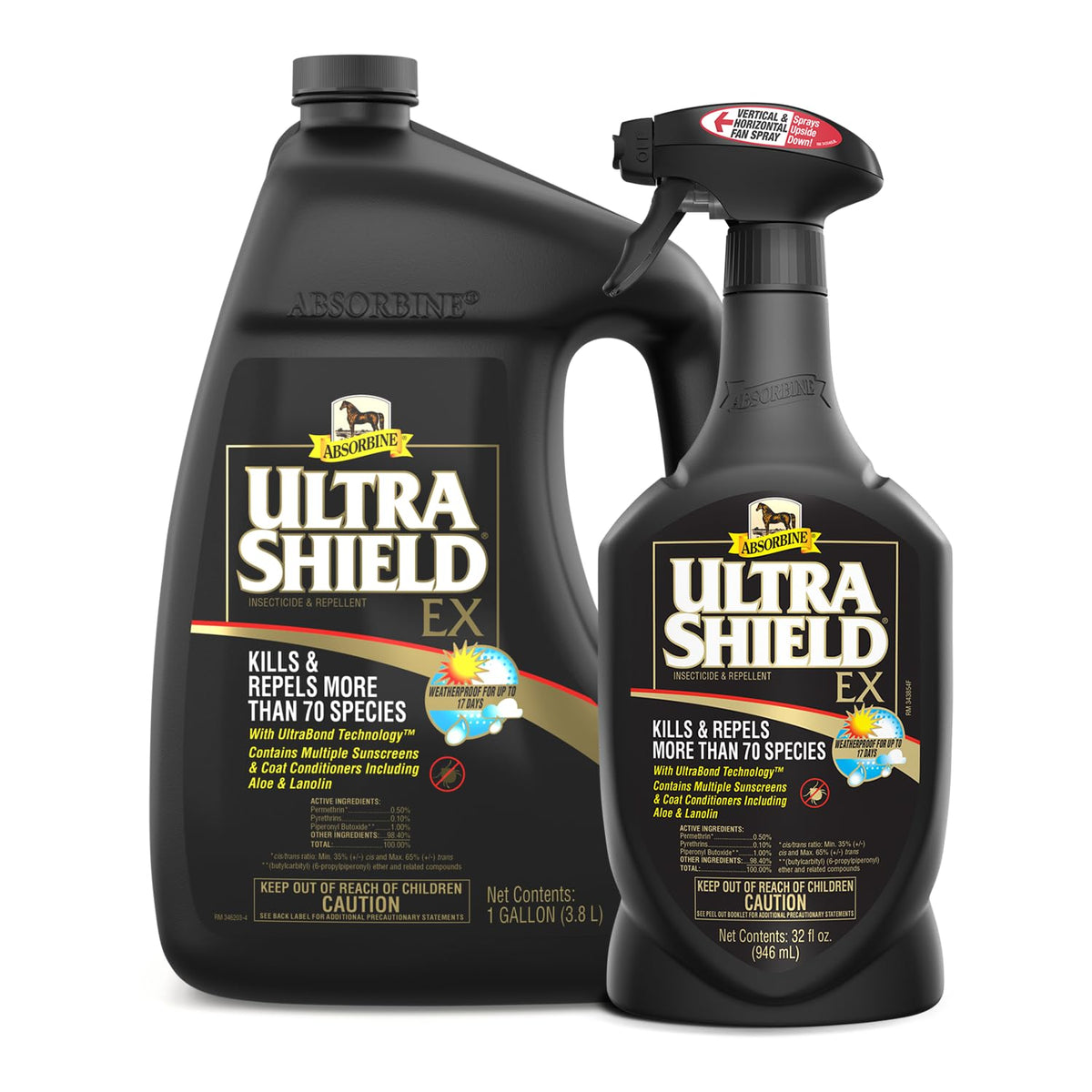 Absorbine UltraShield EX Combo, rociado en caballo y perro para repeler insectos.