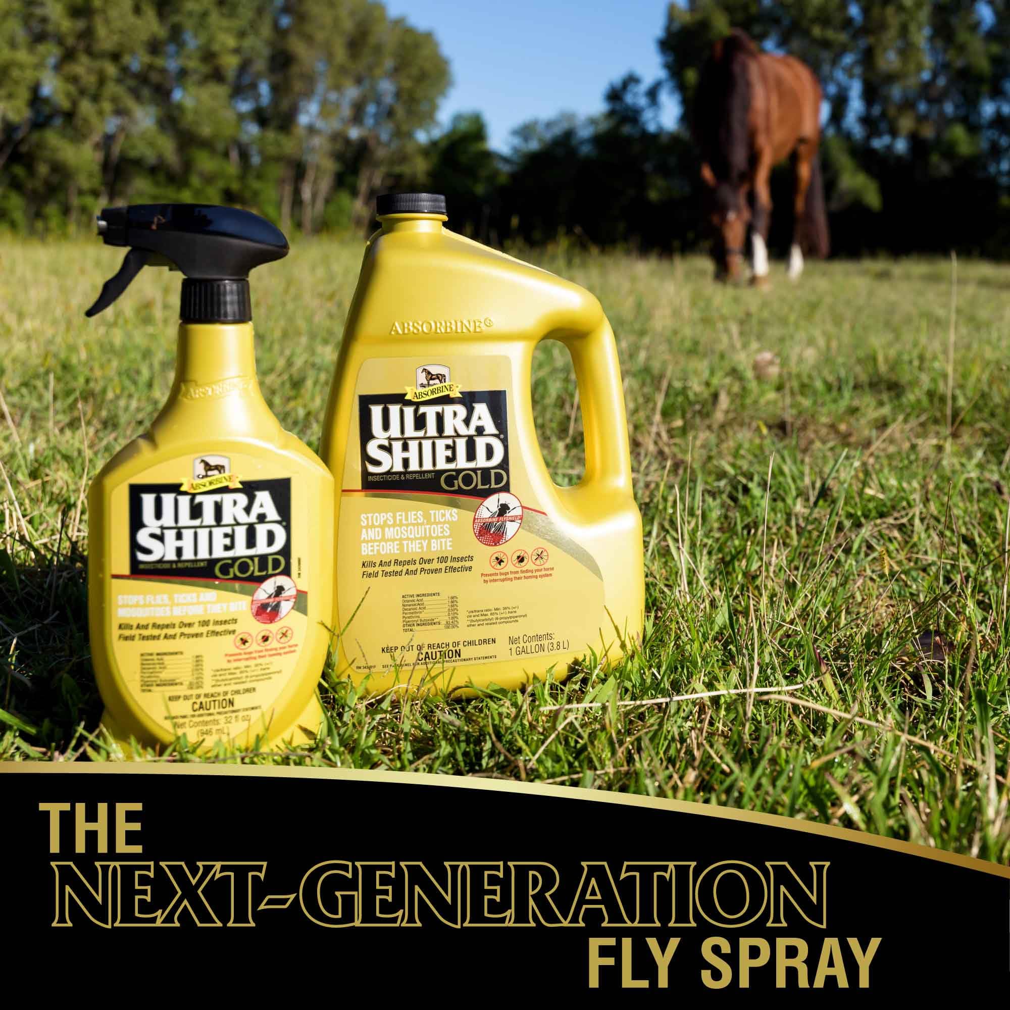 Absorbine UltraShield Gold: insectos alejados tras la pulverización.