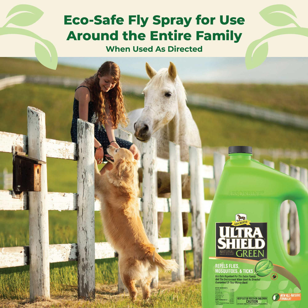 Absorbine Ultrashield Green para perros ayuda a mantenerlos cómodos al aire libre.