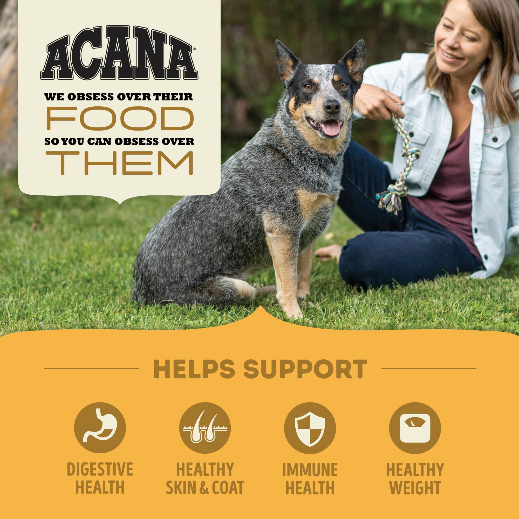 ACANA ingredientes naturales con vegetales y frutas para perros