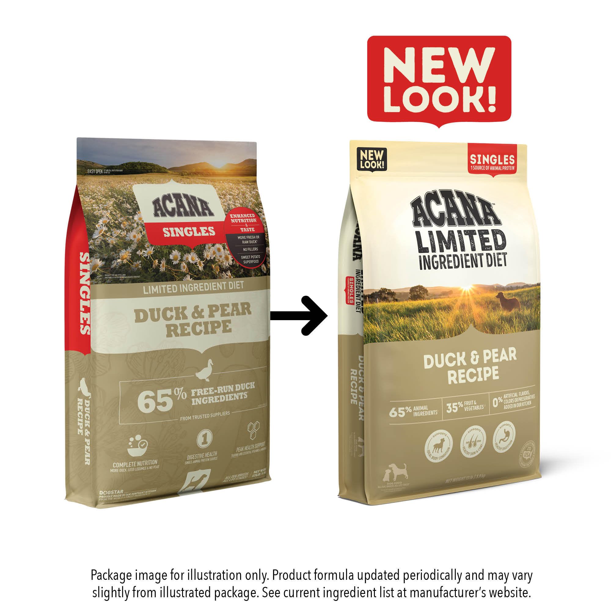 ACANA producido en Estados Unidos con ingredientes de todo el mundo.