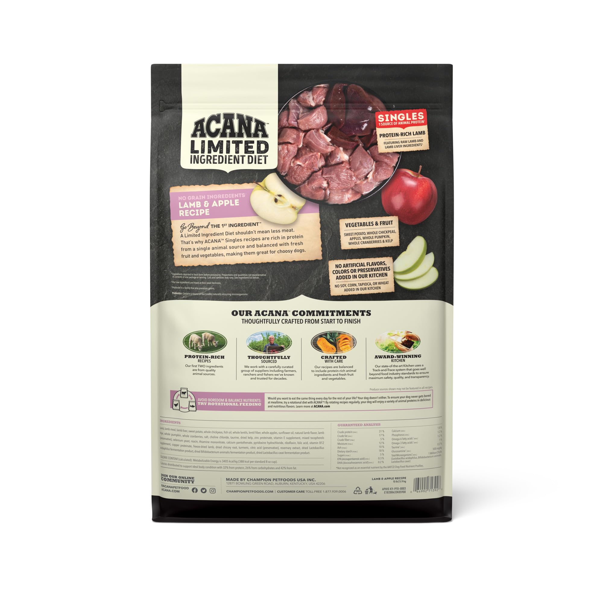ACANA Singles ingredientes frescos refrigerados muestran calidad en cada bocado