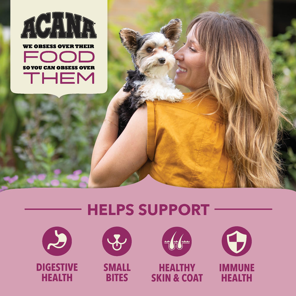 ACANA Wholesome Grains con pollo, pavo y huevos de corral para proteína de calidad.