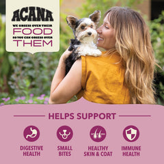 ACANA Wholesome Grains con pollo, pavo y huevos de corral para proteína de calidad.