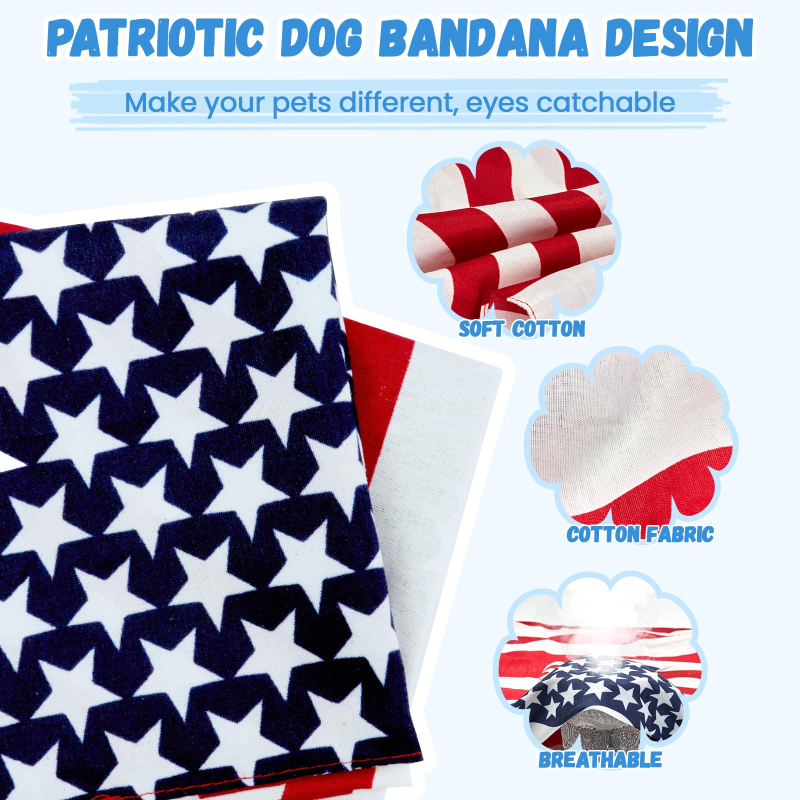Bandana Accesfire XL con estampado de bandera americana para un look patriótico.