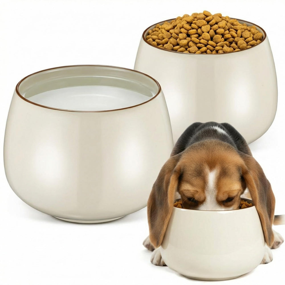 Acellegic tazón cerámico grande para perros con orejas largas evita salpicaduras