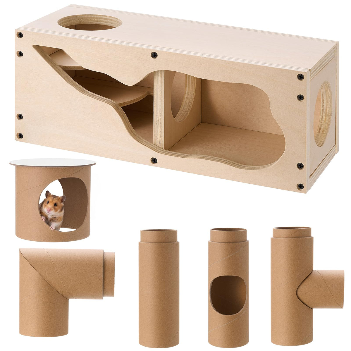 AceOrbit tuneles hamster papel kraft, túneles ligeros para jugar y masticar con seguridad