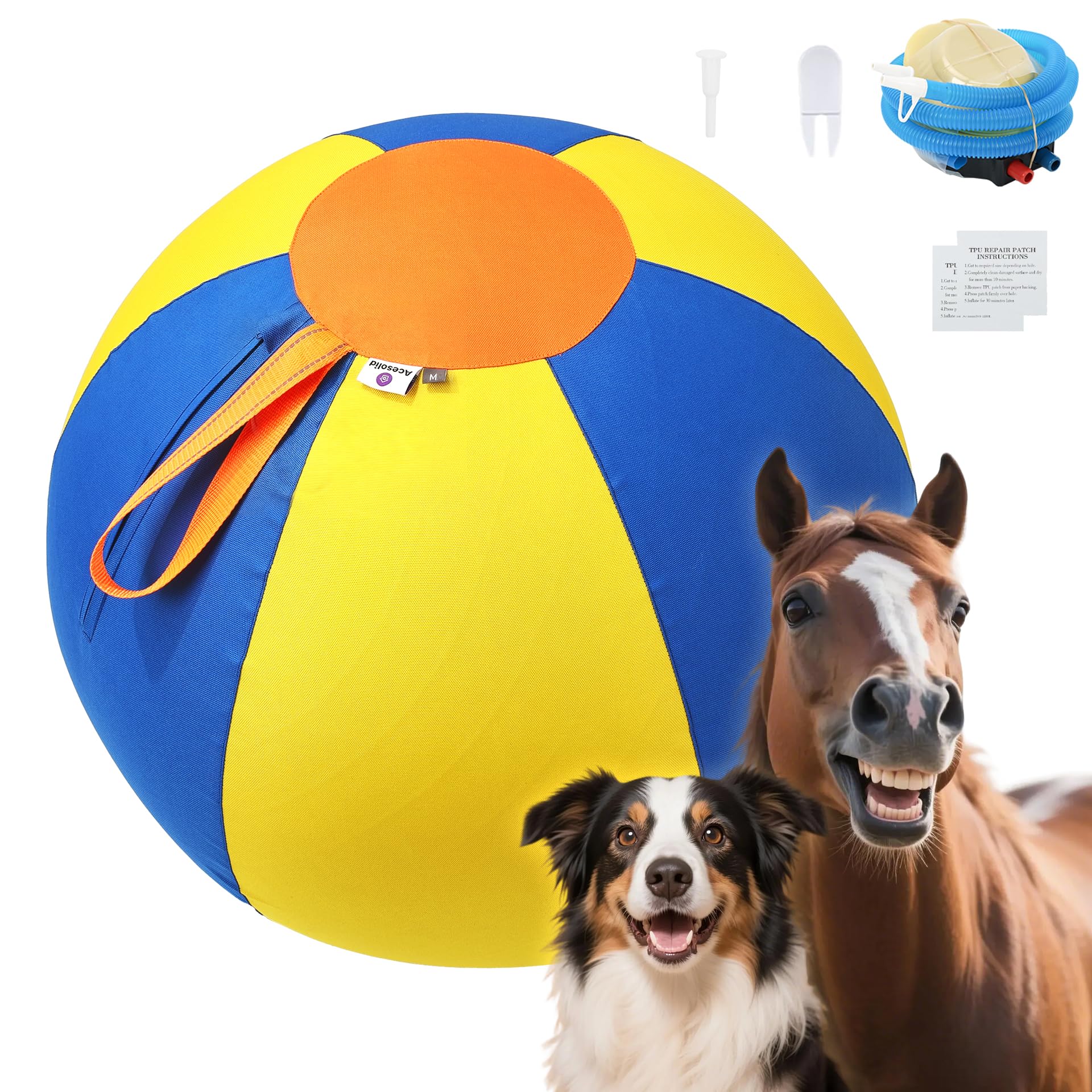 Bola Acesolid para perros con funda Oxford resistente, ideal para entrenamiento al aire libre