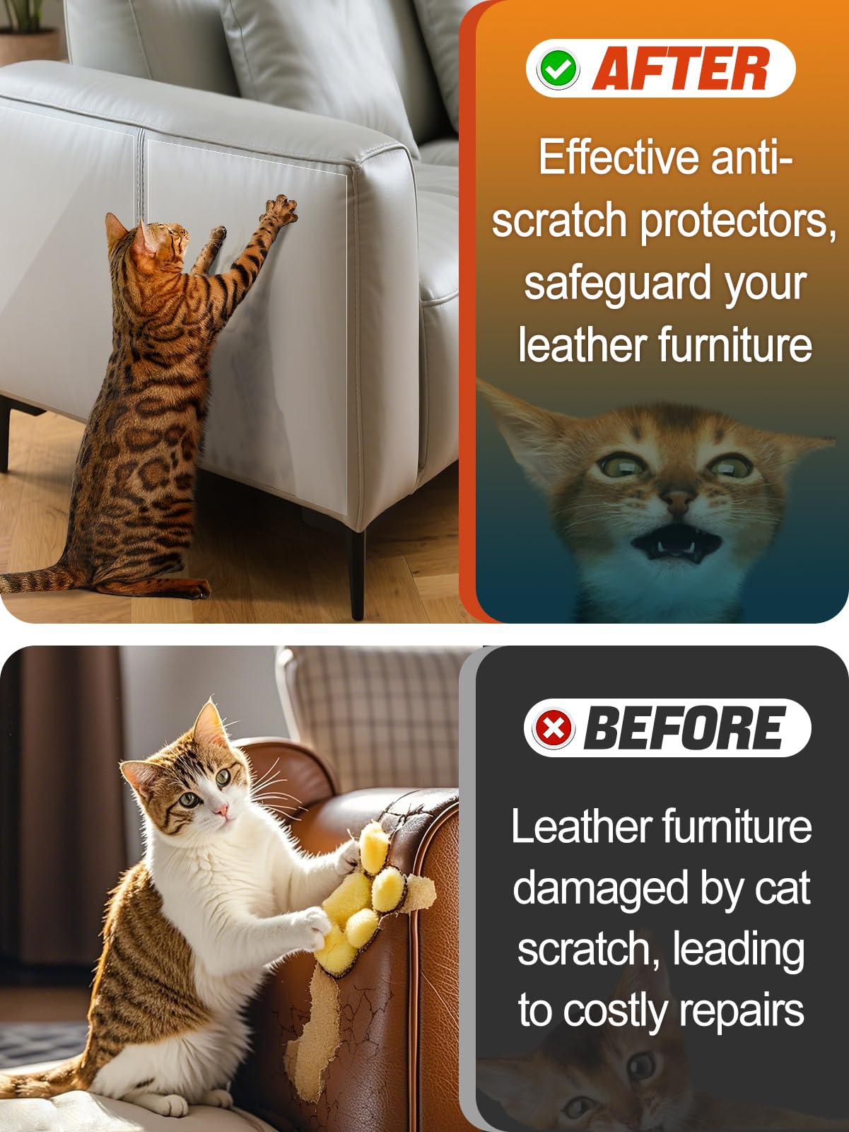 Protector Acostop para sillón de cuero, práctico y duradero contra arañazos.