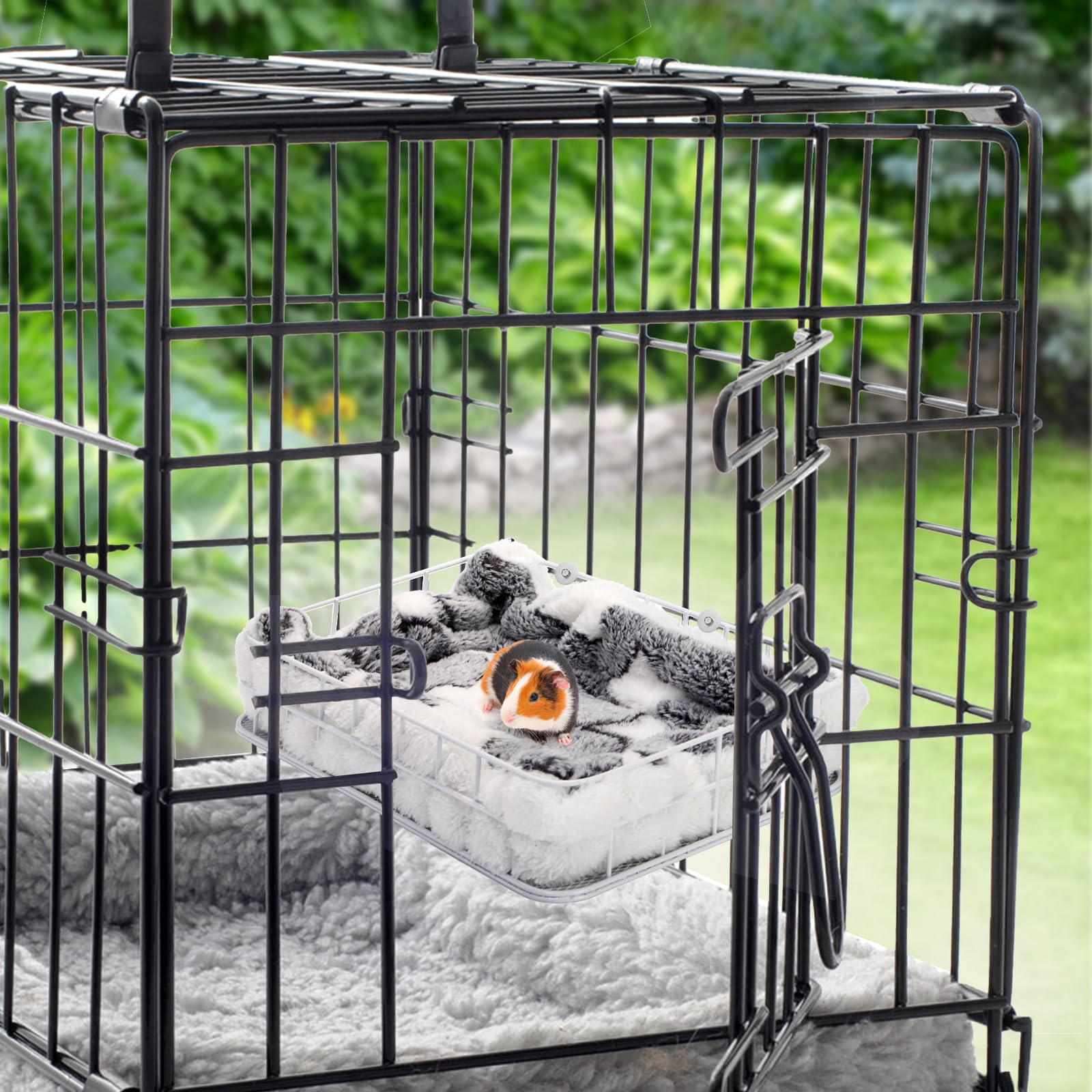 Acshio uso amplio: plataforma espaciosa para roedores y aves pequeñas en la jaula.