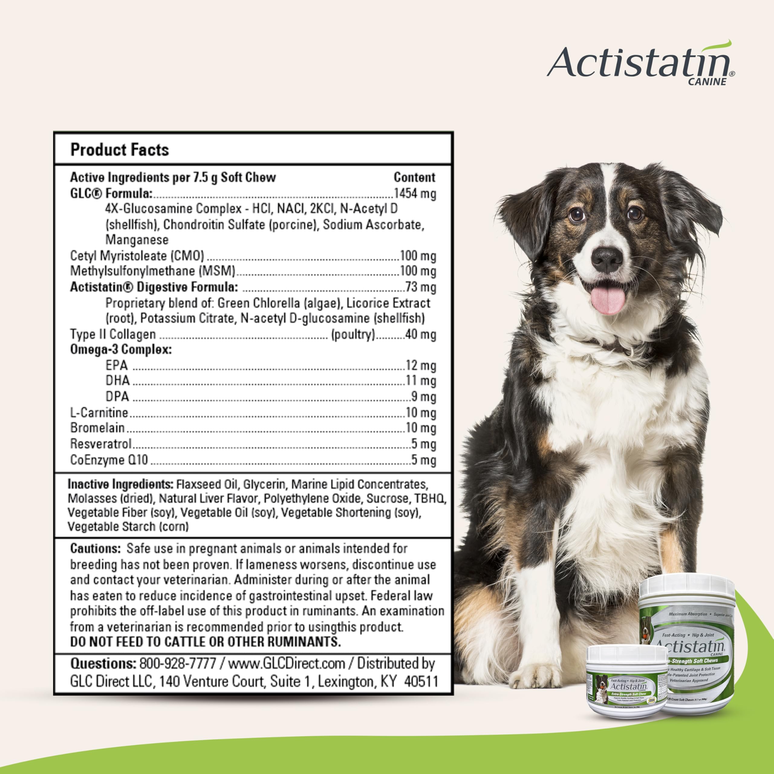 Actistatin masticables blandos para articulaciones del perro grande, sabor agradable.