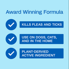 Aplicación en perro con ADAMS Botanicals para pulgas y garrapatas.