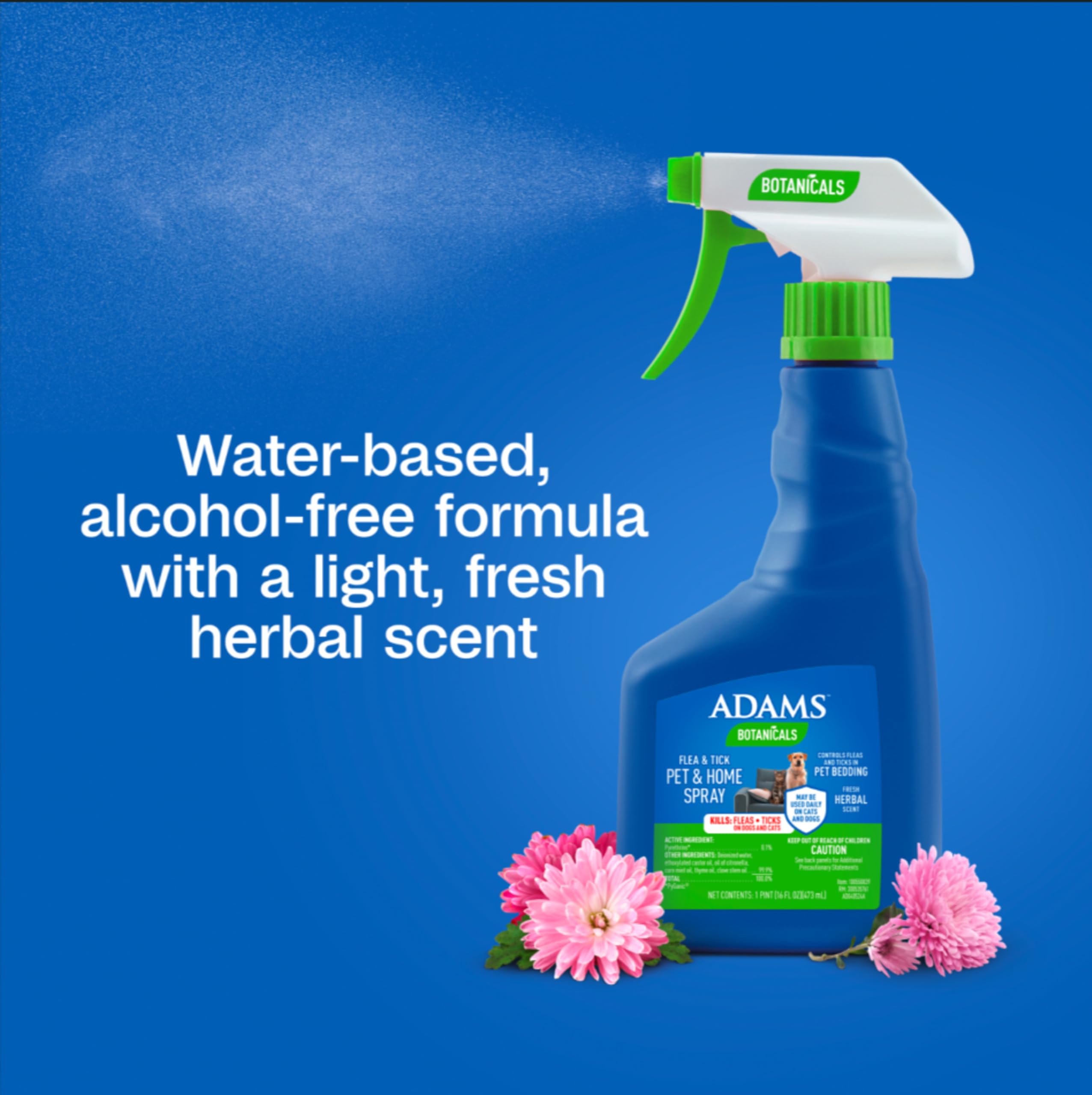 Protege camas y fundas de mascotas con ADAMS Botanicals.