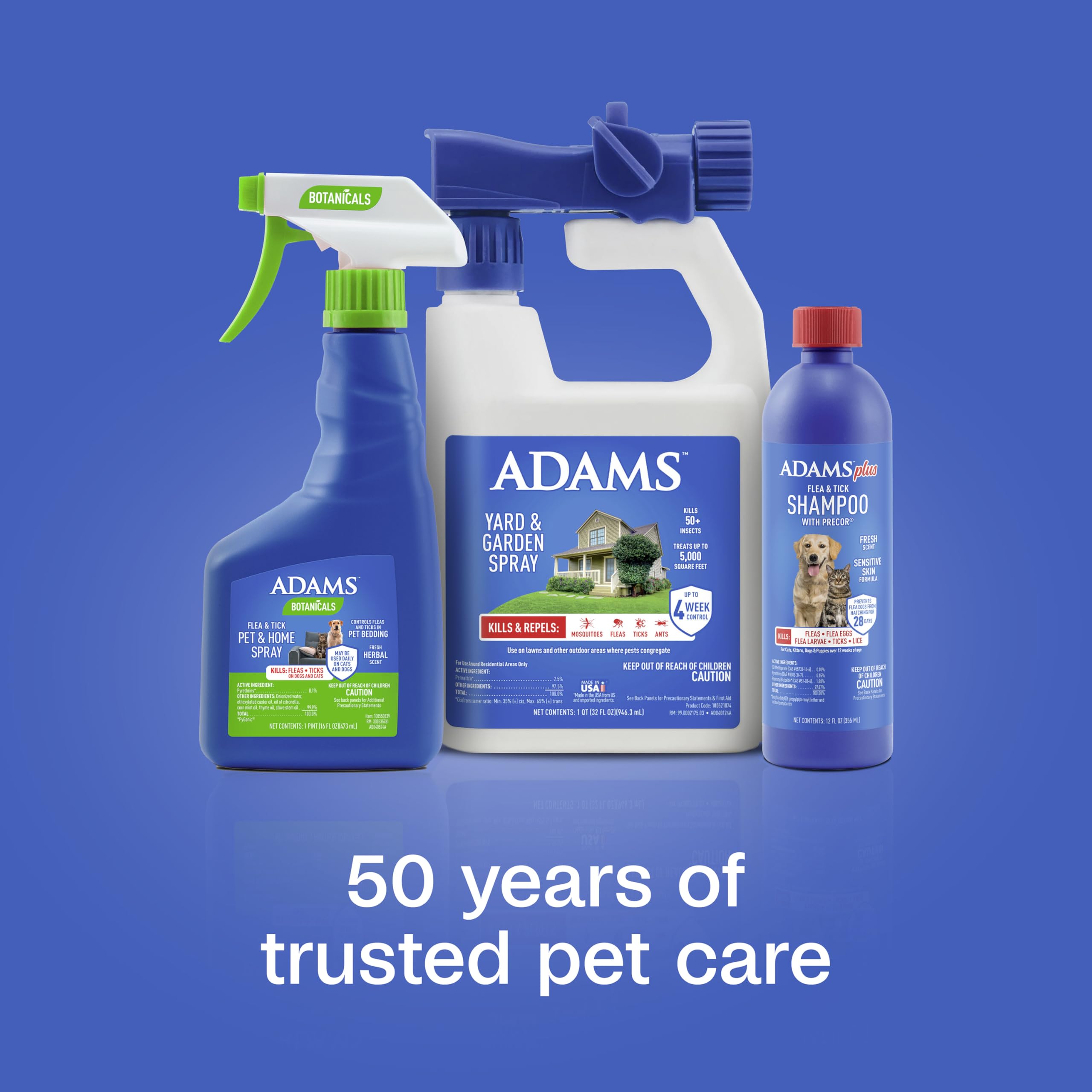 Superficies y textiles del hogar con ADAMS Botanicals de control de plagas.