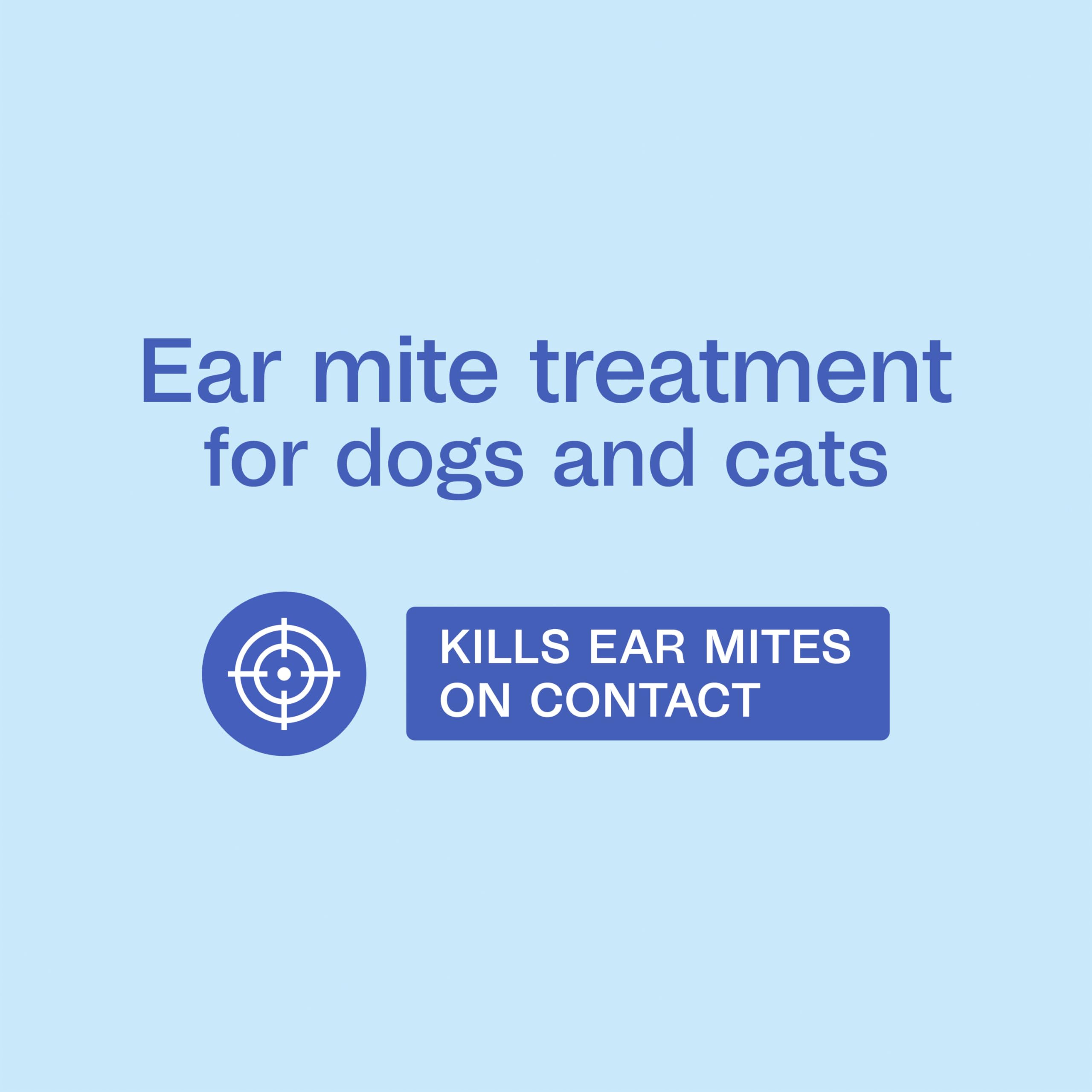 ADAMS Tratamiento para ácaros del oído, aplicador fácil para orejas de perros y gatos.