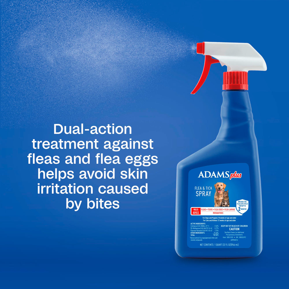 ADAMS Plus Spray se seca rápido sin dejar fragancia.