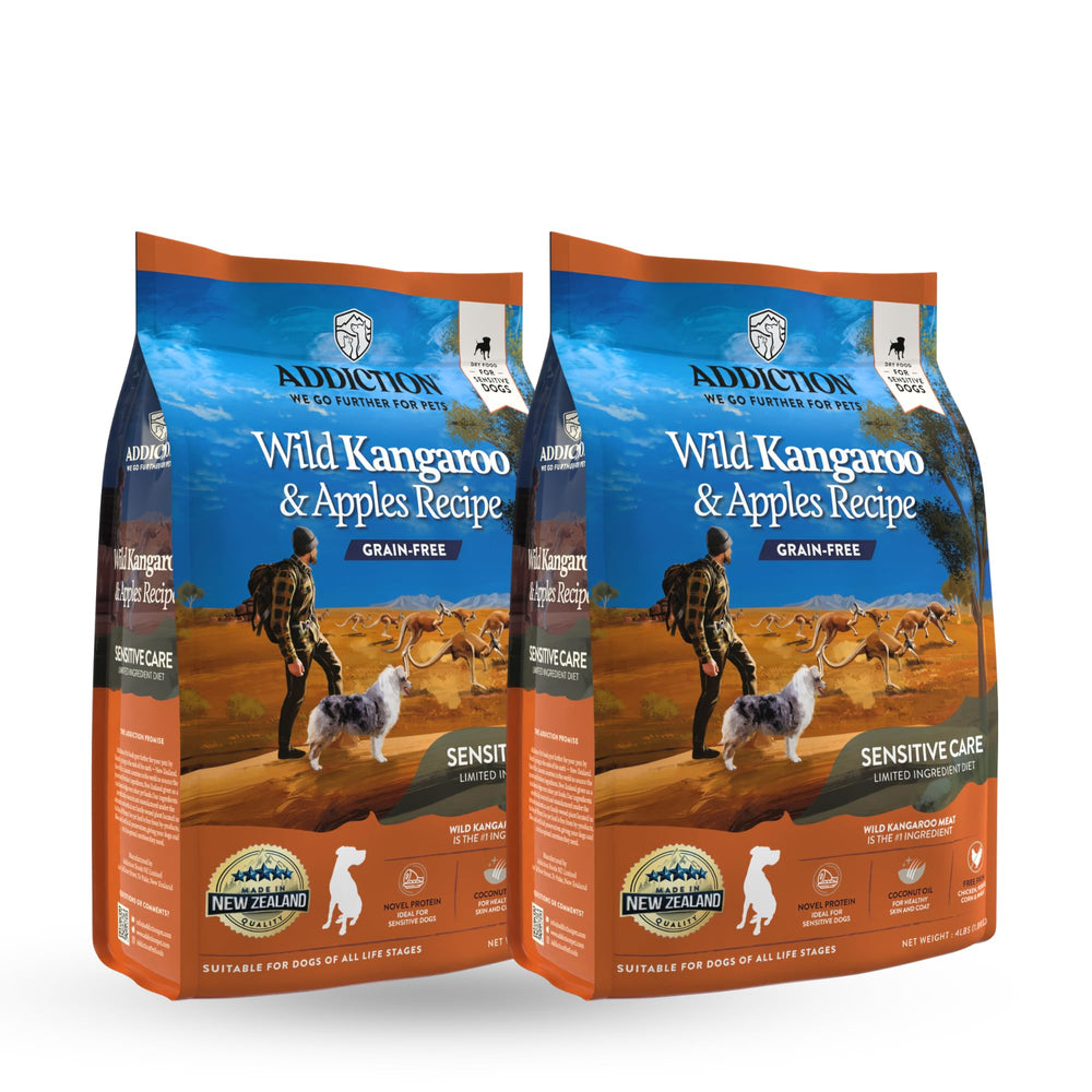 Bolsa Addiction 4lb frente, dieta limitada para perros sensibles