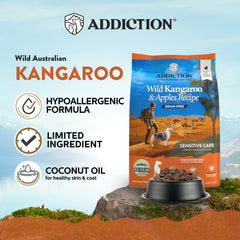 Addiction proteína novedosa, canguro, sin granos, ideal para perros sensibles