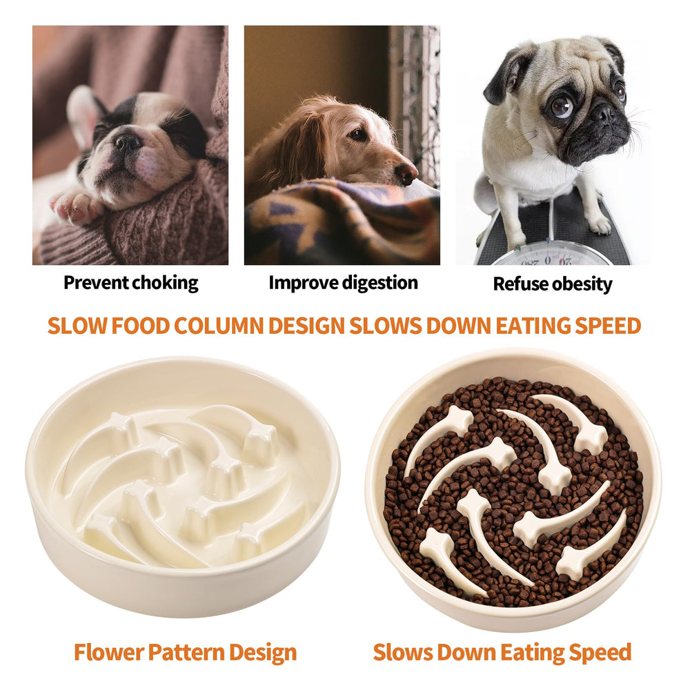 Addogyy tazón cerámico diseño interactivo lento para comer despacio