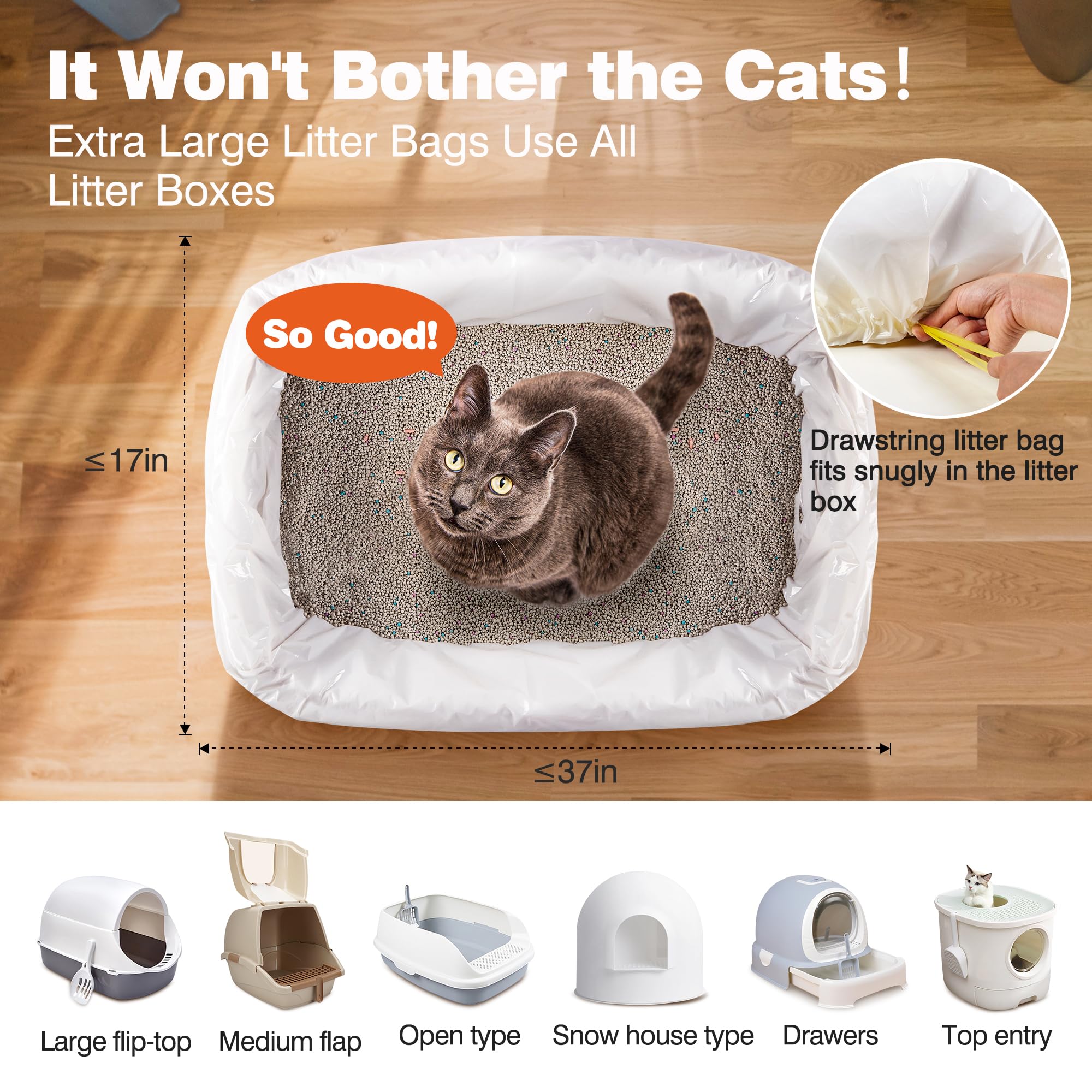 ADDPETS bolsas de tamaño grande, se adaptan a areneros grandes