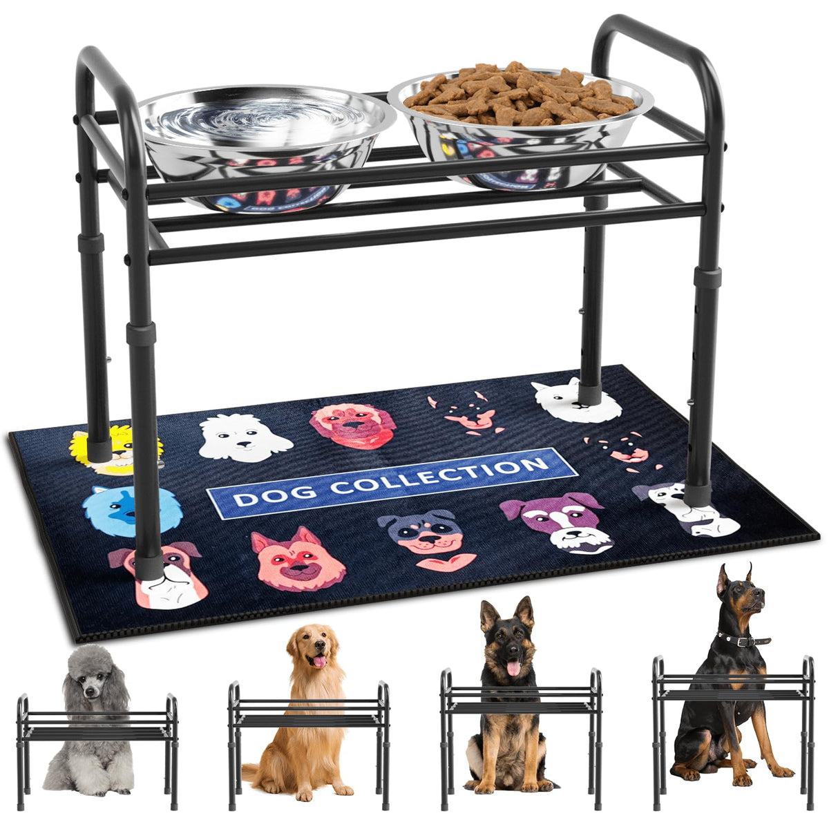 ADENGL soporte elevado para perros grandes con altura ajustable para comer cómodo.