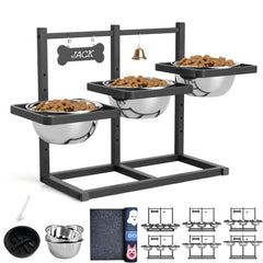 ADENGL, soporte elevado para perros grandes, con 6 niveles, mejora la postura durante la comida.