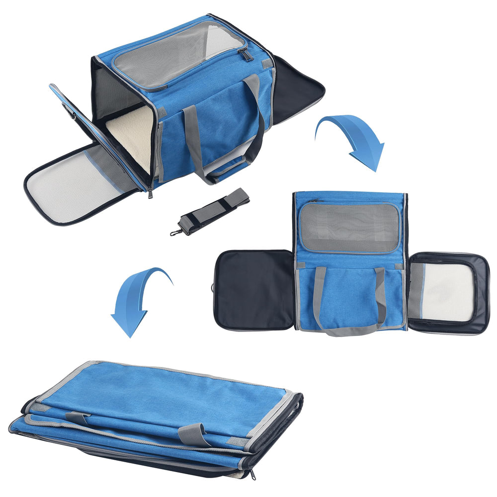 Adkyop transportin gatos con paneles de malla para flujo de aire.