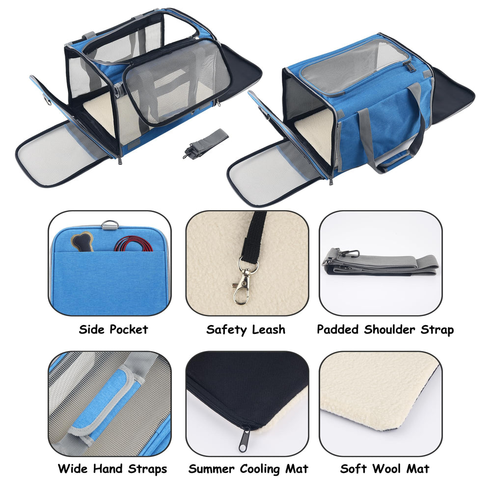 Adkyop transportin mascotas interior con base removible para comodidad.