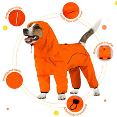 ADNIKIA capa lluvia perro con capucha removible ofrece versatilidad en clima cambiante.
